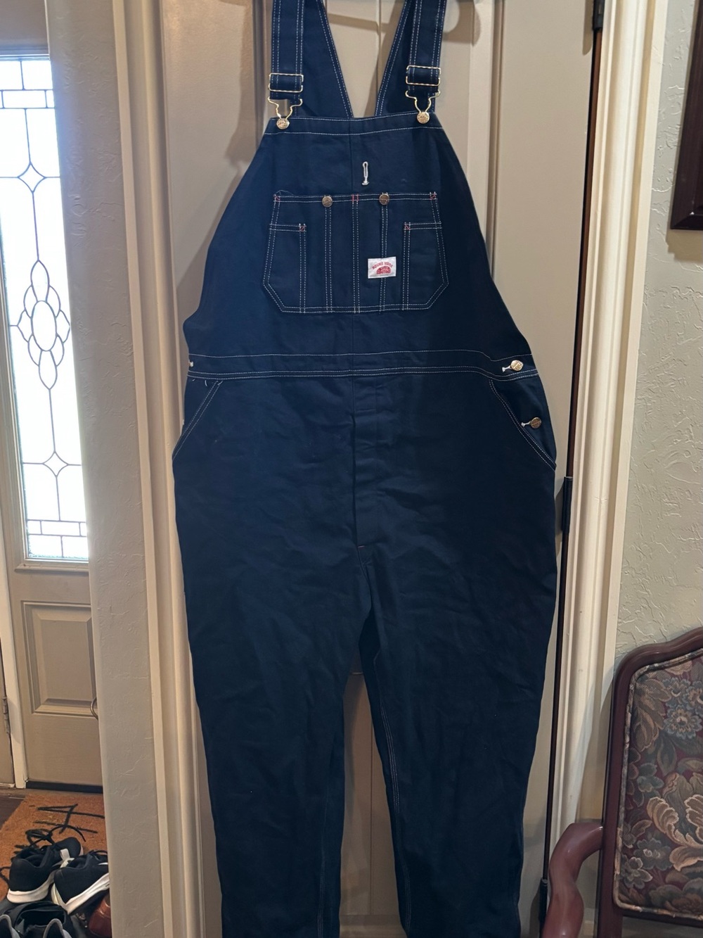 Round House 46 x 32 Relaxed Fit Men’s Denim Overalls - Navy